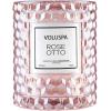 Voluspa Rose Otto, Cloche Textured Glass Candle, 8.5 Ounce, 55 Hour Burn Time, Coconut Wax for Clean Burning, Handcrafted in The USA