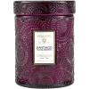 Voluspa Santal Vanille, Small Candle Jar, 5.5 oz, 50 Hour Burn Time, Coconut Wax for Clean Burning, Handcrafted in the USA(Santiago Huckleberry)