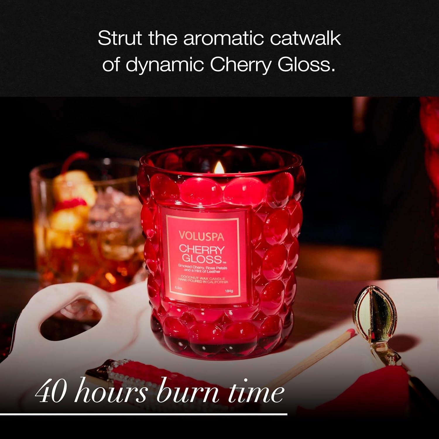 image:imageVoluspa California Summers Candle Jar 9 oz Coconut Wax Blend Classic Scented Candles for Home 60 Hour Burn Time Poured in The USACherry Gloss