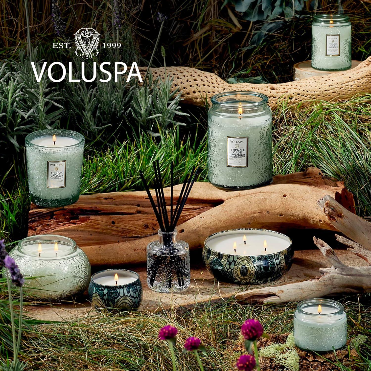 image:imageVoluspa Mokara Orchid Large Candle Jar 18 oz 100 Hour Burn Time All Natural Wicks and Coconut Wax for Clean Burning Vegan Poured in the USA1 French Cade Lavender