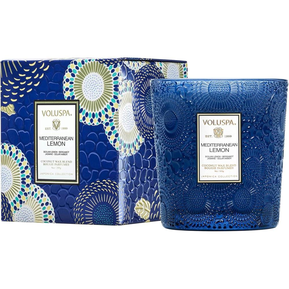 image:imageVoluspa California Summers Candle Jar 9 oz Coconut Wax Blend Classic Scented Candles for Home 60 Hour Burn Time Poured in The USAMediterranean Lemon