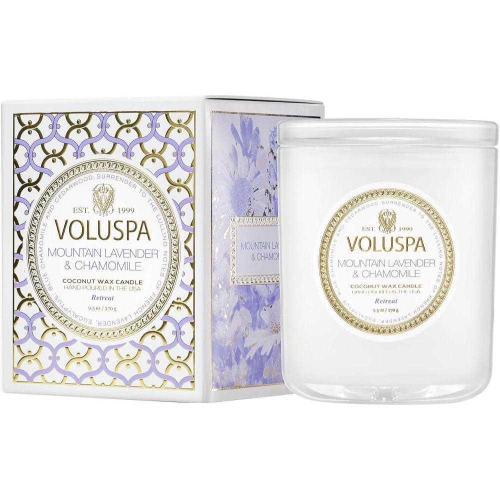 image:imageVoluspa California Summers Candle Jar 9 oz Coconut Wax Blend Classic Scented Candles for Home 60 Hour Burn Time Poured in The USAMountain Lavender Chamomile