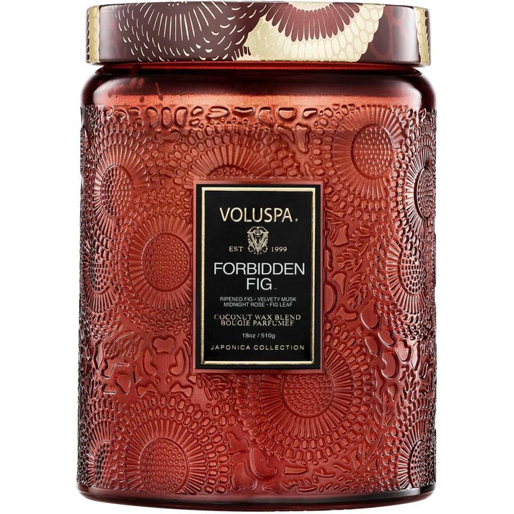 image:imageVoluspa Mokara Orchid Large Candle Jar 18 oz 100 Hour Burn Time All Natural Wicks and Coconut Wax for Clean Burning Vegan Poured in the USA10 Forbidden Fig