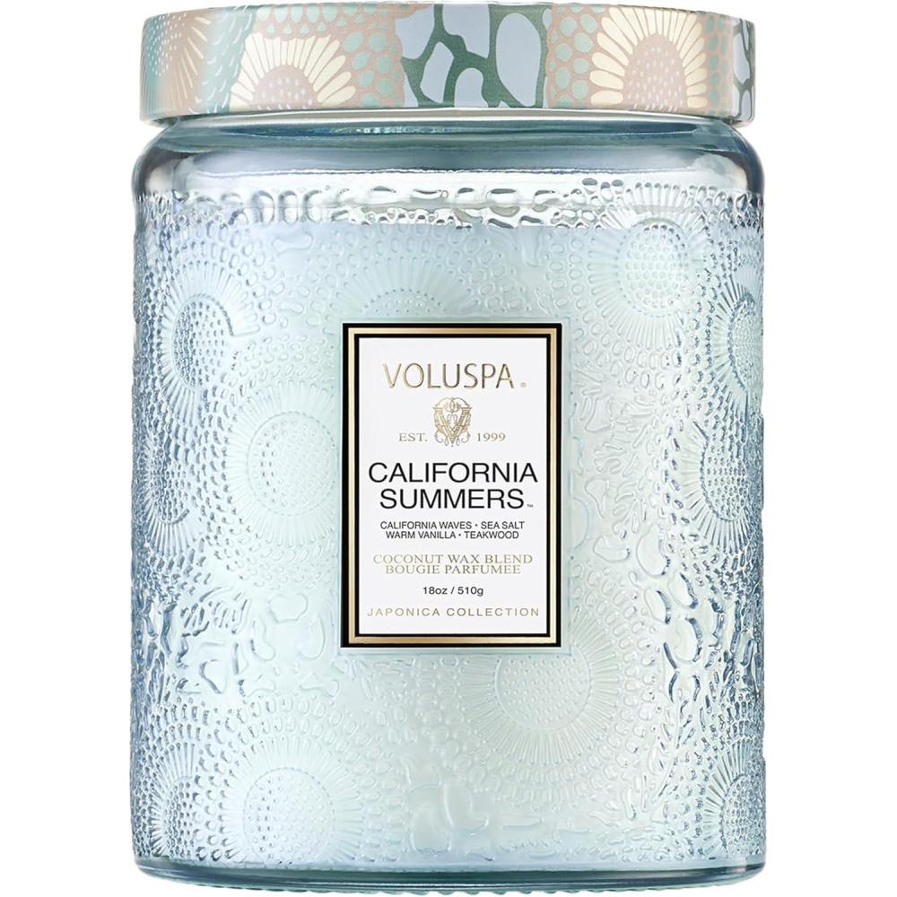 image:imageVoluspa Mokara Orchid Large Candle Jar 18 oz 100 Hour Burn Time All Natural Wicks and Coconut Wax for Clean Burning Vegan Poured in the USA6 California Summers
