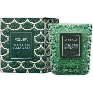 Voluspa California Summers Candle Jar, 9 oz, Coconut Wax Blend, Classic Scented Candles for Home, 60 Hour Burn Time, Poured in The USA(Noble Fir Garland)