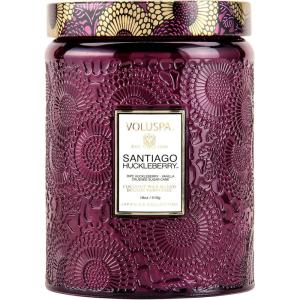 Voluspa Mokara Orchid, Large Candle Jar, 18 oz, 100 Hour Burn Time, All Natural Wicks and Coconut Wax for Clean Burning, Vegan, Poured in the USA(14 – Santiago Huckleberry)