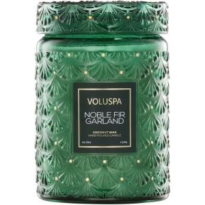 Voluspa Mokara Orchid, Large Candle Jar, 18 oz, 100 Hour Burn Time, All Natural Wicks and Coconut Wax for Clean Burning, Vegan, Poured in the USA(16 – Noble Fir Garland)