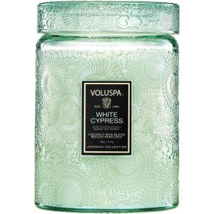 Voluspa Mokara Orchid, Large Candle Jar, 18 oz, 100 Hour Burn Time, All Natural Wicks and Coconut Wax for Clean Burning, Vegan, Poured in the USA(17 – White Cypress)